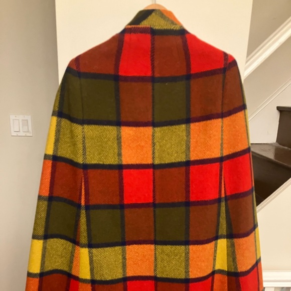 Plaid Multicolor Women's Cape Coat - Picture 6 of 9